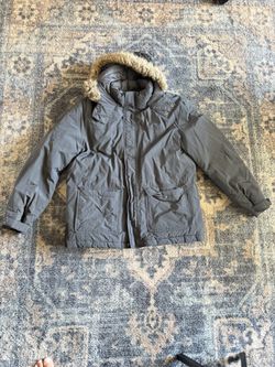 Mens Puffer Jacket w/ Fur Hood (Black) 