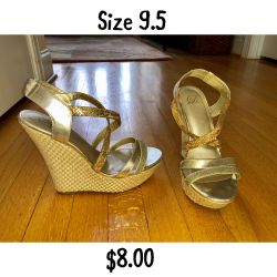 Gold & Tan Shoes, size 9.5