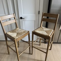 Home Decorators Collection Hamlin Bar Stools - Set of 2, Natural Woven Patina