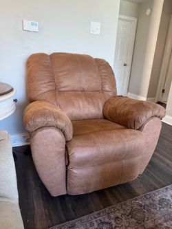 Brown Microfiber Oversized Recliner Chair