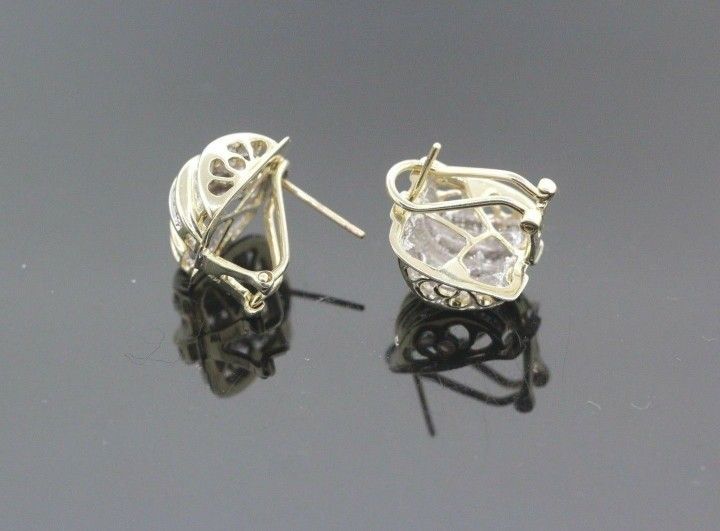 Women's 14k Yellow Gold & Diamond Earrings  7.6 Grams #31031