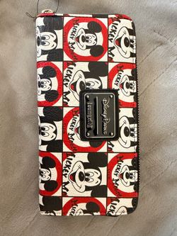 Disney Parks Loungefly Mickey Mouse Club White Black Red Wallet