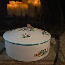 Vintage Hand Painted Garlic Bowl
