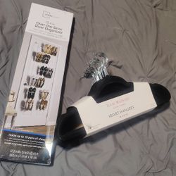 Over The Door Shoe Organizer & 30 Velvet Hangers