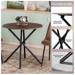 Round Table Modern With Metal Legs 