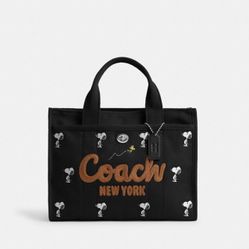 Coach X Peanuts Cargo Tote Bag With Snoopy Print