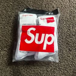 White Supreme Socks 4 Pack