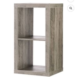 Better Homes & Gardens 2-Cube Storage Organizer, Rustic Gray. Assembled
