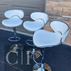 New 3 White Bar Stools 