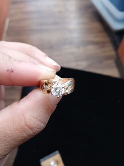 Diamond and gold ring