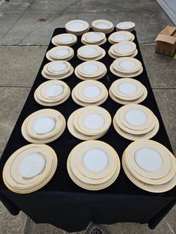 75 pieces ivory china dinnerware set
