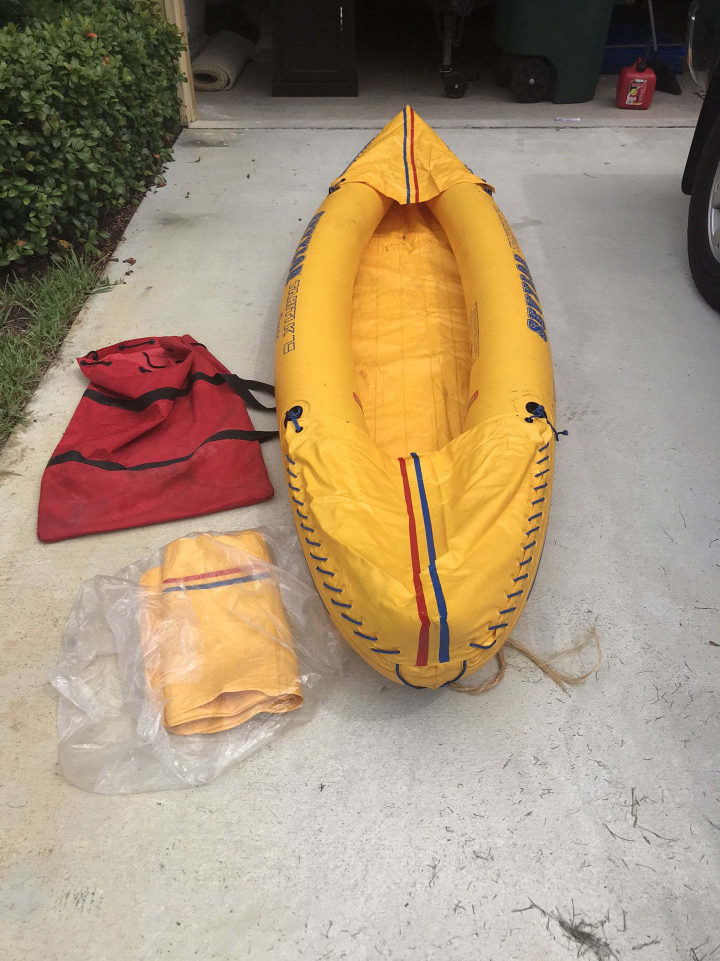 Inflatable kayak.