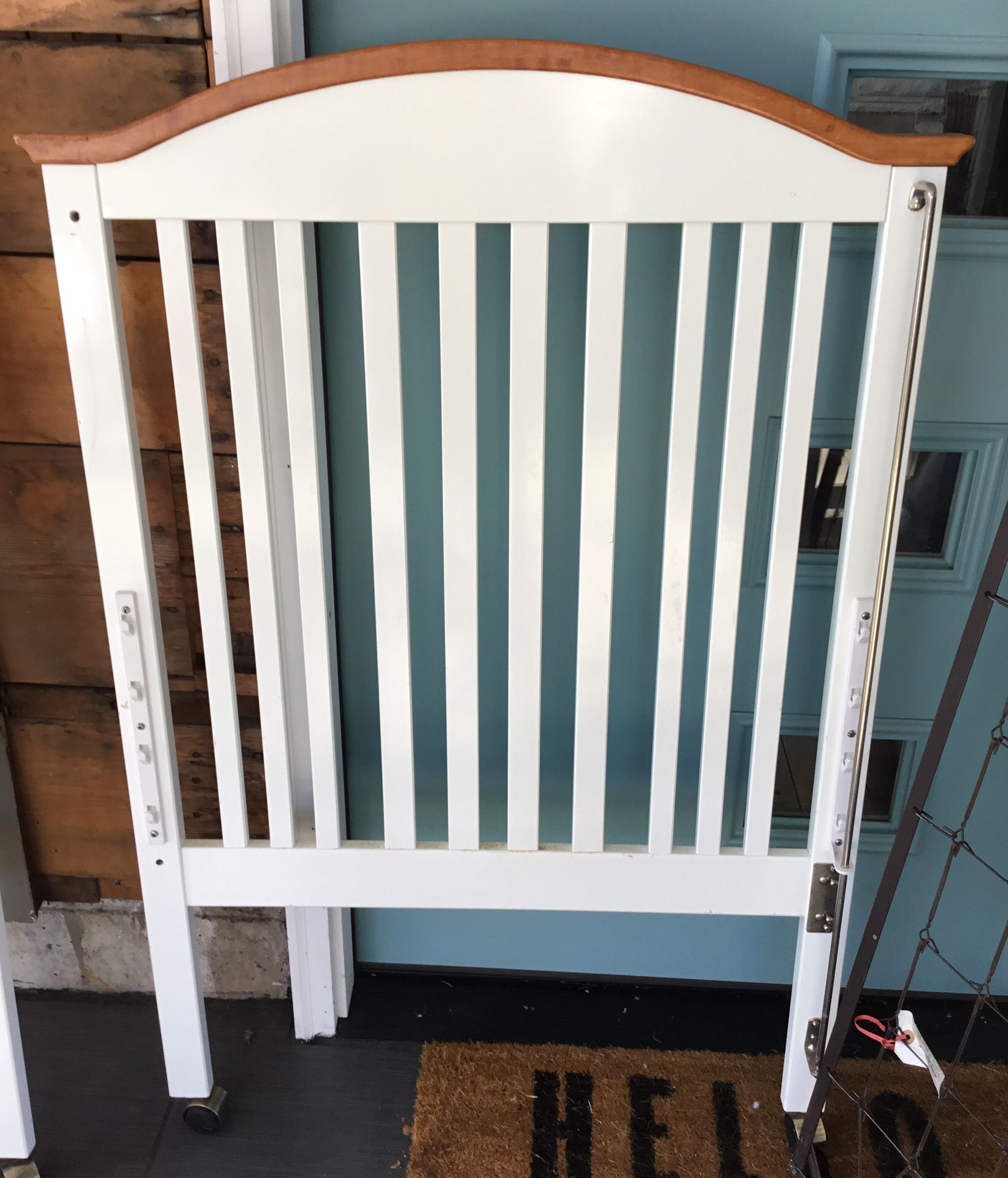 White Crib with Mattress