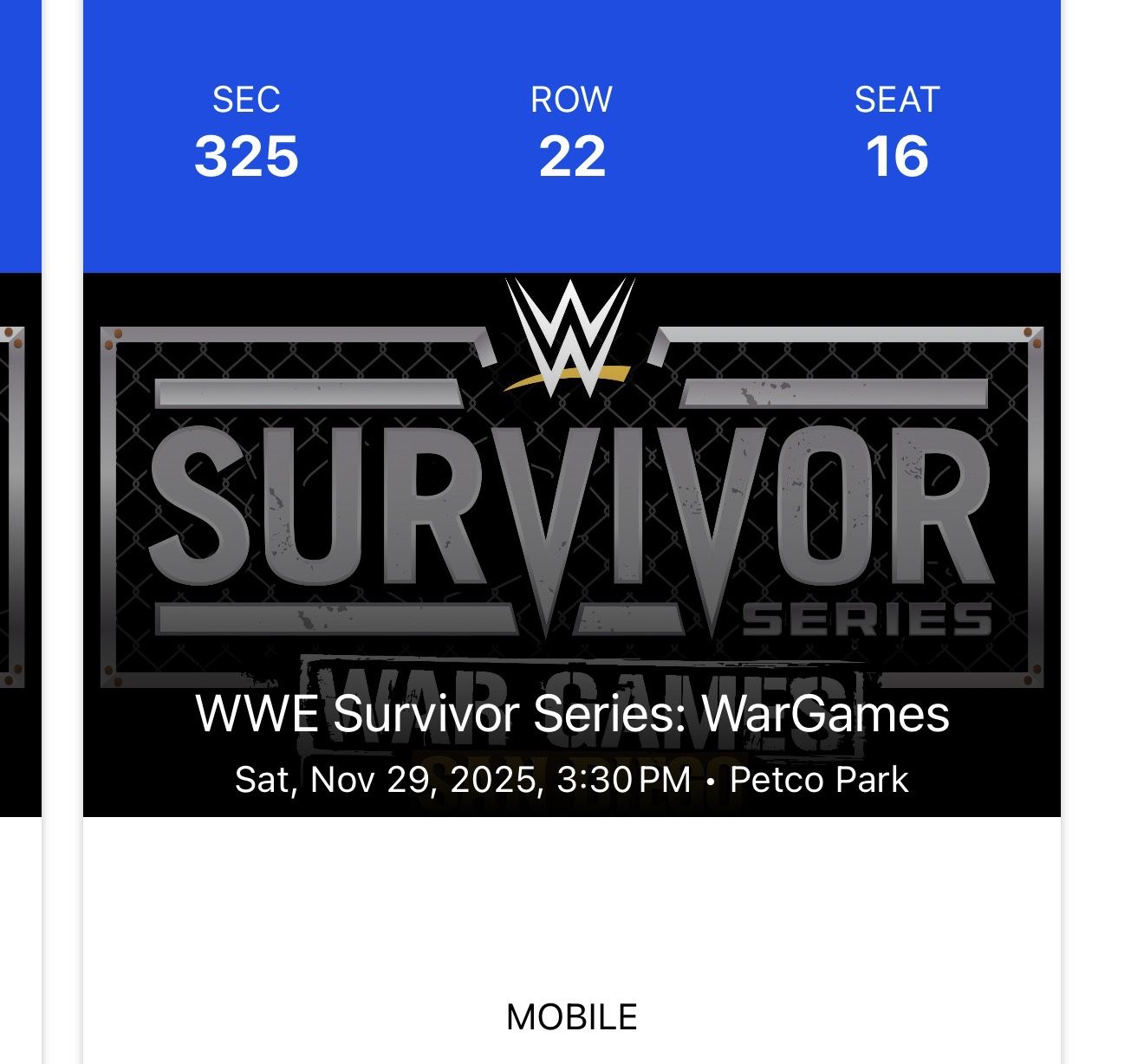 3 Survivor Series Tickets