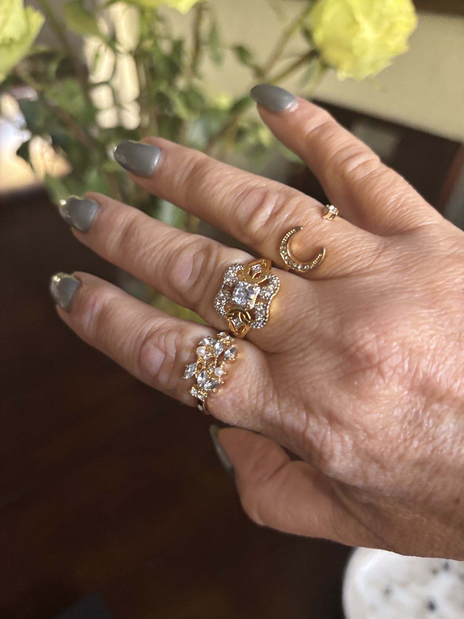 Gold Plated 3 Ring Set