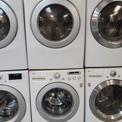 LG Front Loading Washer And Stackable Gas Dryer Set 