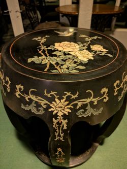 Vintage end table with glass top