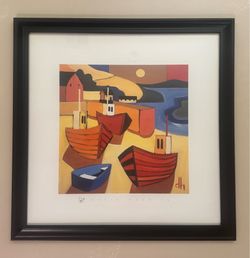 David Hosking Framed Coastal Boat Print