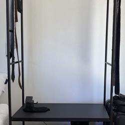 Clothes rack with storage/shoes shelves