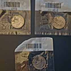 COLLECTOR COINS STATE QUARTERS ALL IN SEALED PACKAGING BAGS UNOPENED,  4 SETS