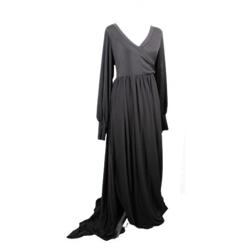 Black Long Sleeve Maternity Photoshoot Gown Plus Size 2XL Photographer Accessory Gothic Boudoir Photoshoot