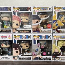 Funko Pop Anime One Piece Demon Slayer Sasuke Jujutsu Kaisen Black Clover Tanjiro Inosuke