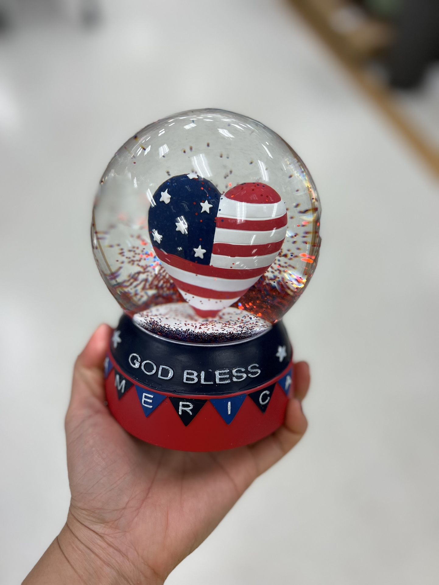 patriotic snow globe