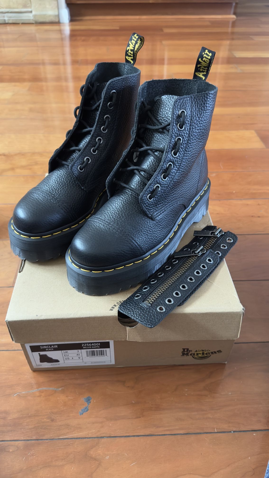 Doc Martens Quad Retro Black W/removable Shoe Zipper 
