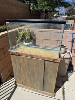 30Gallon Glass Aquarium Tank with Wood Stand