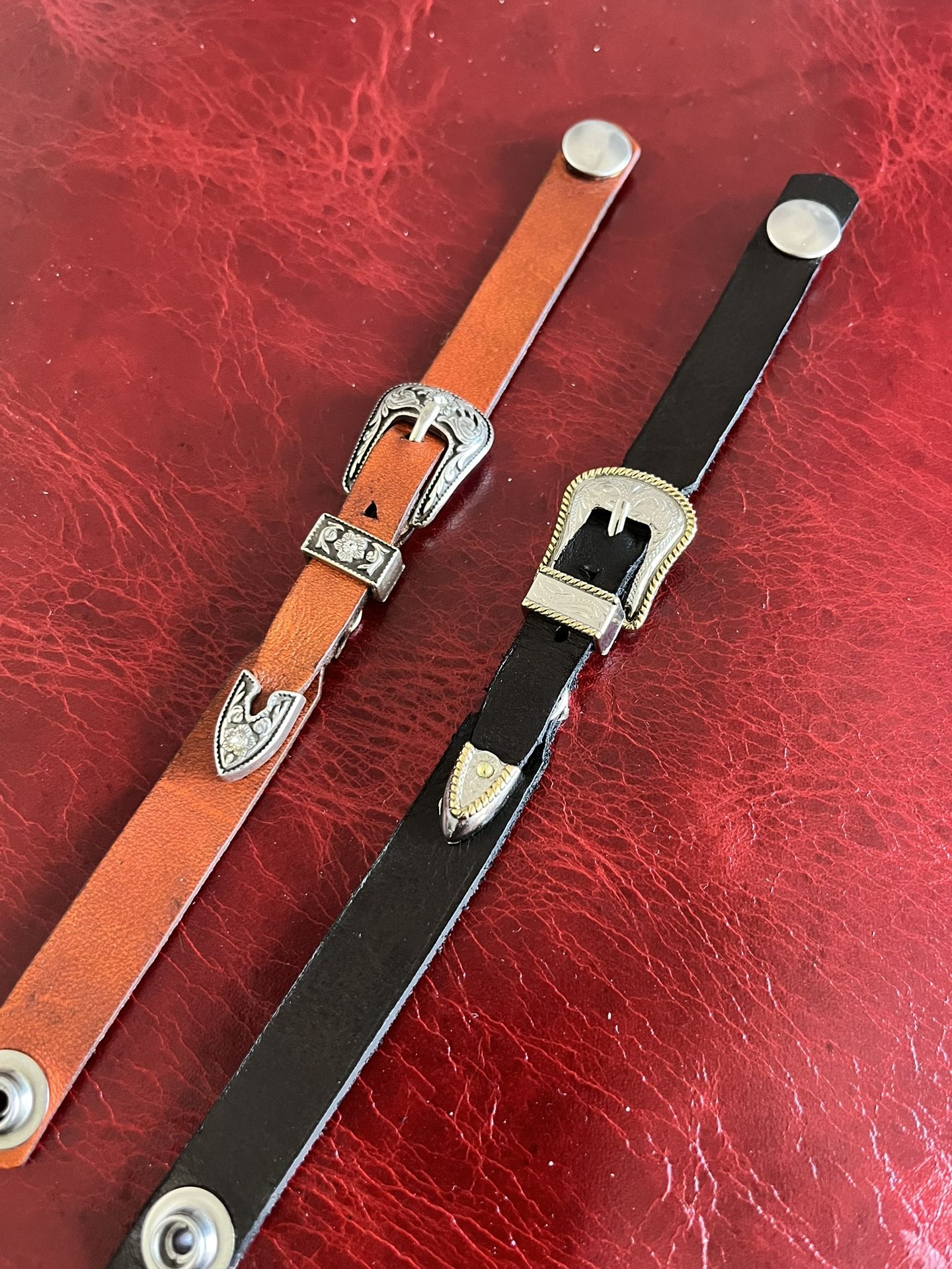 CUSTOM MADE LEATHER BELT BUCKLE BRACELETS