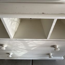 White Dresser with Cubbies and Drawers