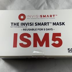 NEW - 50 Invisi Smart ISM5 3 Layer Reusable Face Masks (Non-Medical) 