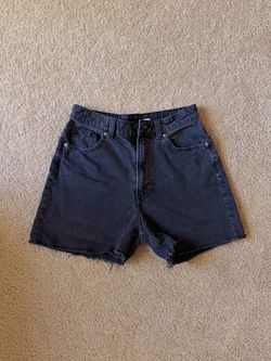 H&M Divided High Waisted Black Denim Cutoff Shorts