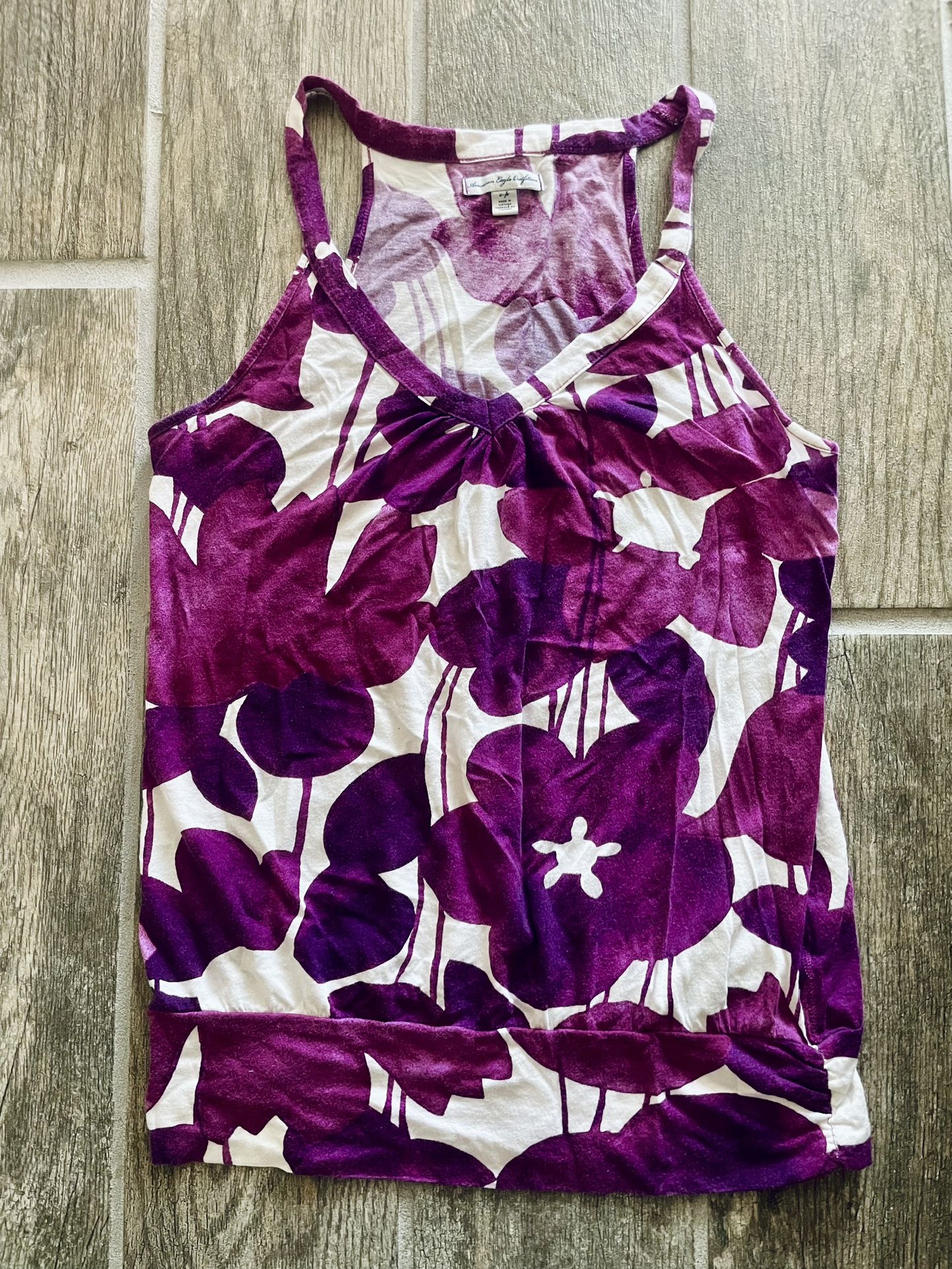 Vintage American Eagle Y2k Floral Sheet Tank Top S Tunic
