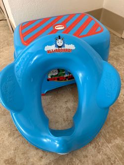 Thomas & Friends Easy Clean Potty Ring and Step Stool Measures 13.5x13.2x18 inches. Sturdy design Holds up to 100 lbs Thomas the Tank Engine Fisher-Pr