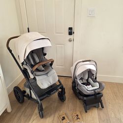 Nuna MIXX stroller with Nuna PIPA infant car seat and base.

