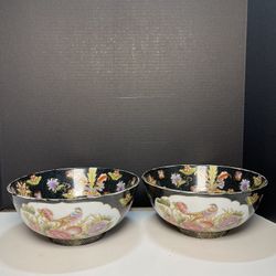 Asian Porcelain Bowls $50 pair 10”wide x 4.50”tall.