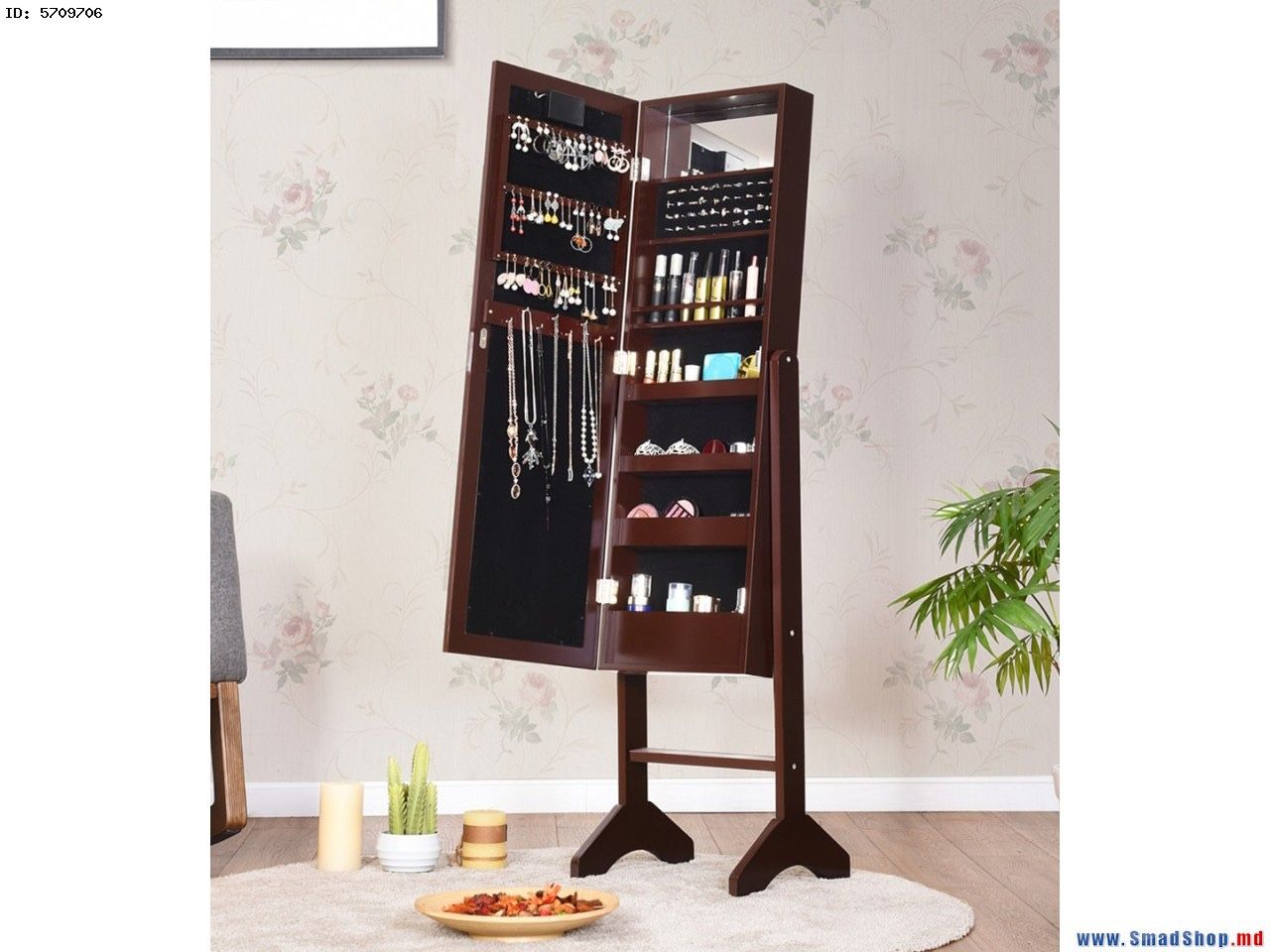 Full length mirror and jewelry stand Picture 3 shows the dimensions, without the light.,All Products : American Fashion Style Bags On Sale