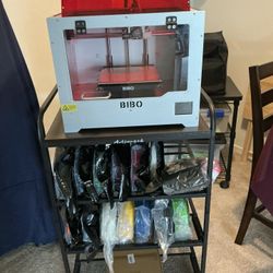 3D Printer-BIBO 2 w/ Printer & Spooler Cart, Filament, Spare Parts