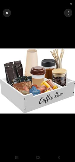 Brand New white wooden coffee pod organizer 14"x10"x4"H