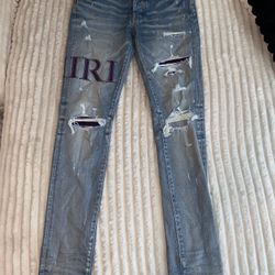 Amiri Purple Logo Jeans