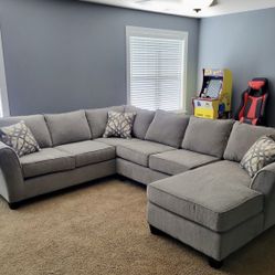 New Light Grey Large Sectional 