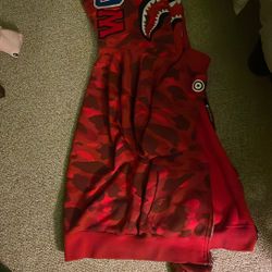 Double Hooded red  Bape 
