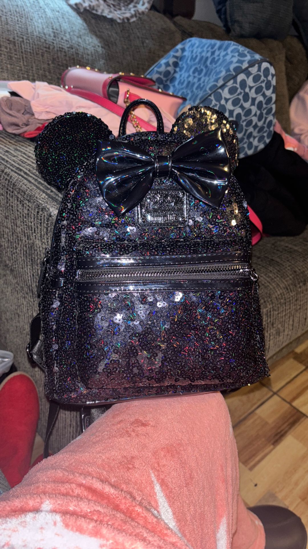 Sequin Loungefly Irridescent Black backpack