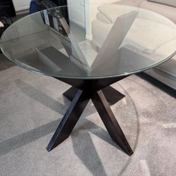 Espresso X Glass Dining Table
