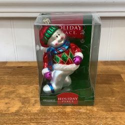 Snowman☃️ Hand Blown And Hand Painted Glass Ornament. 