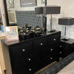 Black Dresser With Glam Knobs