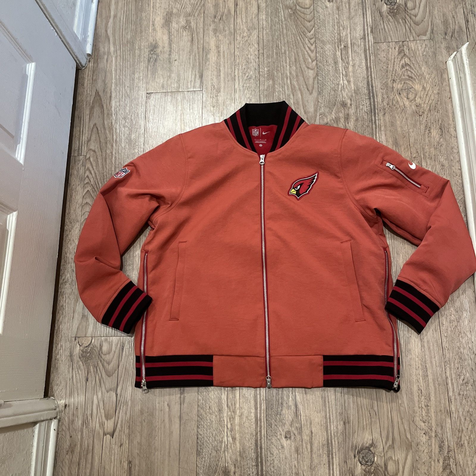 NWOT Nike Arizona Cardinals Dri-Fit Full-Zip Red Bomber Jacket Men’s Size L
