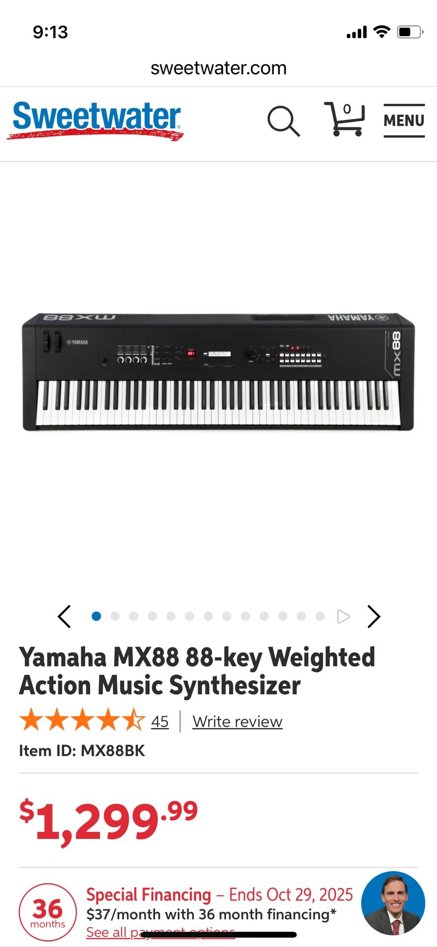 Yamaha MX 88 keyboard
