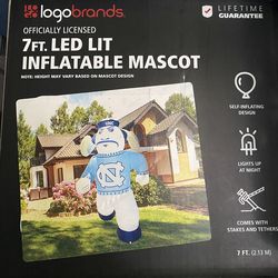 UNC Tar Heels 7FT Light-Up Inflatable (Rameses) – New in Box